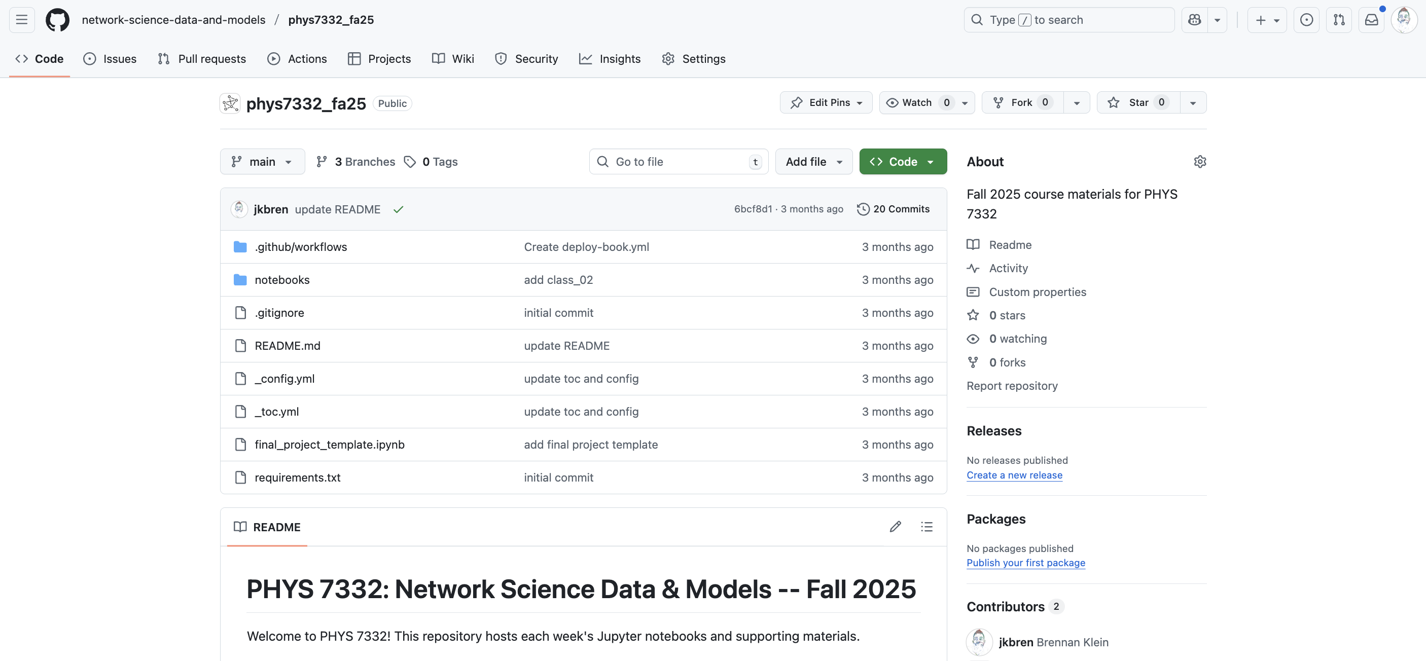 a screenshot of the github repo with fork command